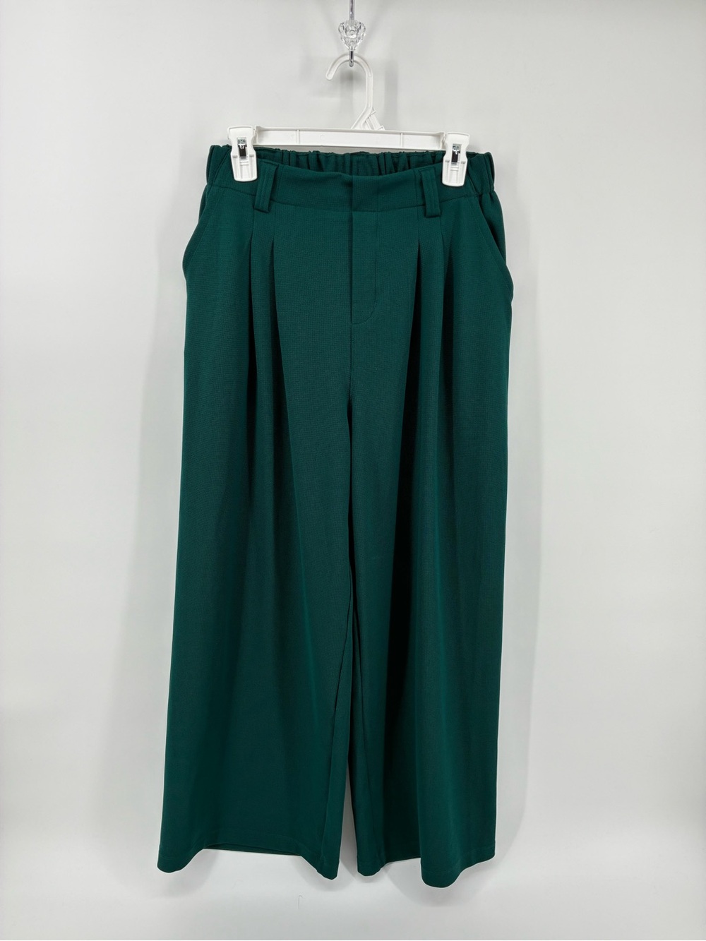 BNWT Halara Wide Leg Pleated Trousers in Deep Teal Green